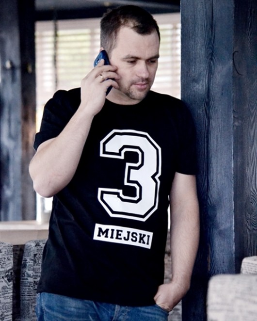 T-shirt męski czarny 3MIEJSKI ZAKLAD ze 3MIASTO