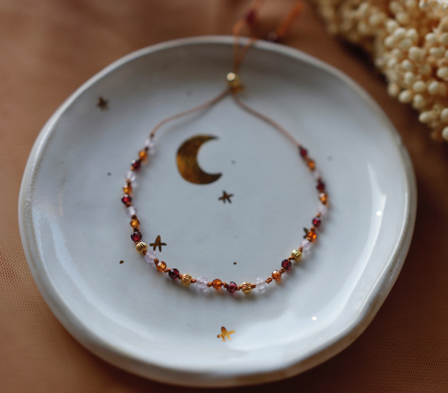 Bransoletka z granatem i ametystem Lunarstones