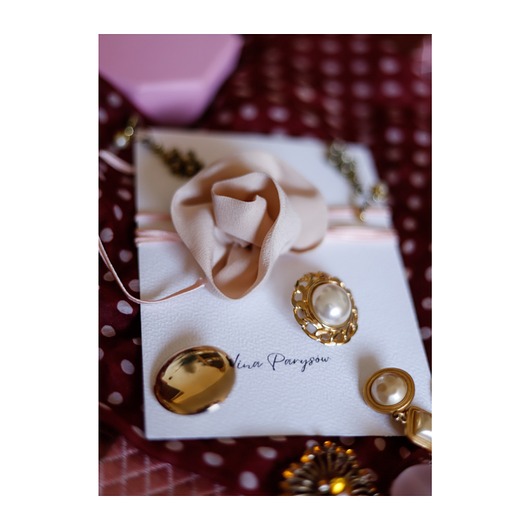 chokery Jasno rozowy choker z jedwabiu
