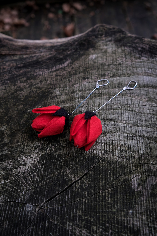 kolczyki chwosty Eleganckie kolczyki chwosty TULIPANY PREMIUM