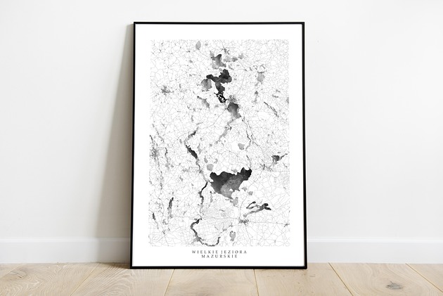Plakat Mazury - Wielkie Jeziora Mazurskie maps by P