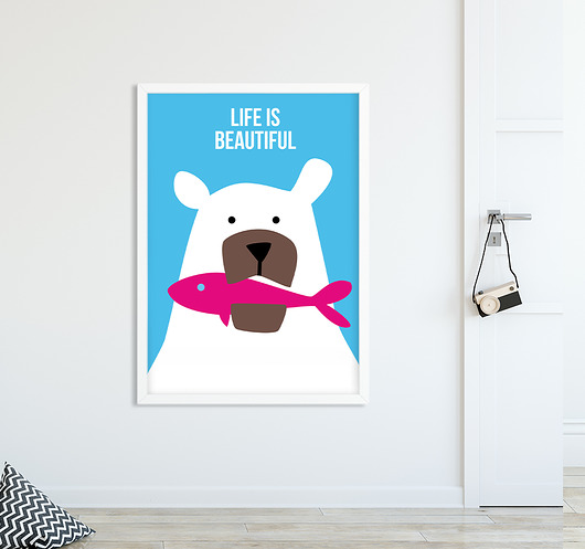 Plakat Life is beautiful bez ramki Pracownia Fantastisch