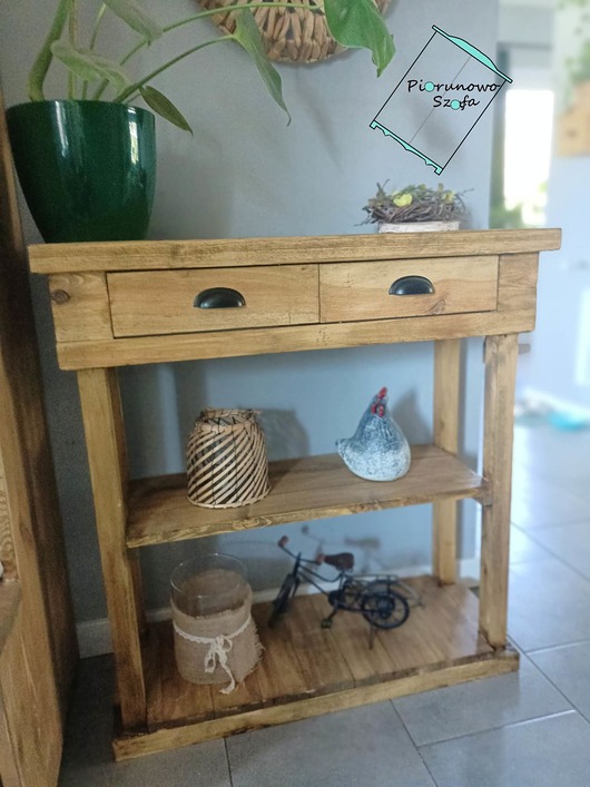 regały Regał Vintage, retro z 2 szufladami