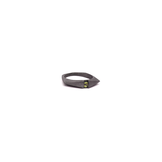 Geommetry GEMstone/ BLACK SILVER RING PERIDOT Filimoniuk