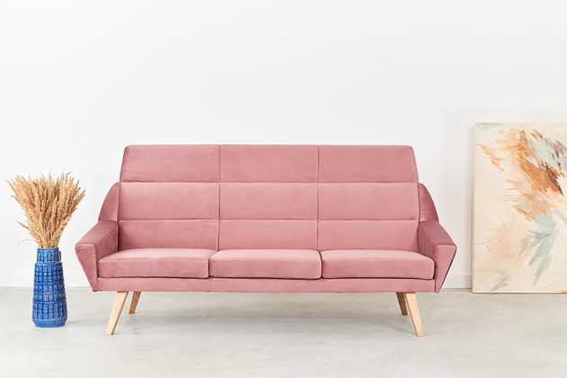 sofy i szezlongi Sofa MANDAL różowa, skandynawski design