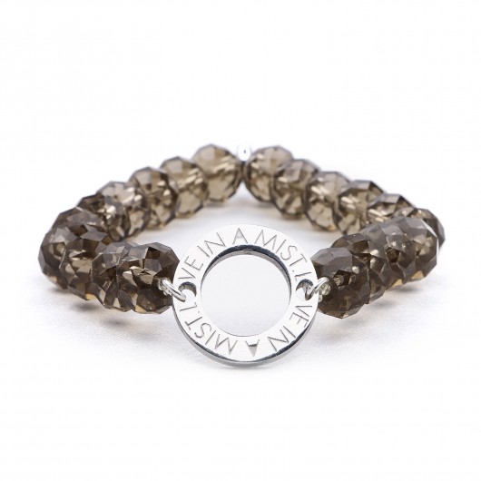 Dark Grey Crystal Bracelet Love In A Mist
