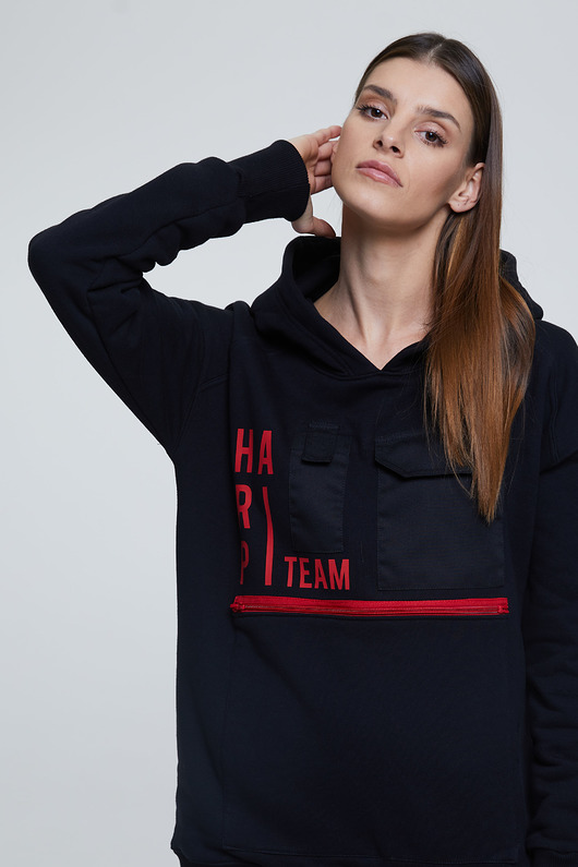 bluza z kapturem damska Bluza Hoodie Ex Ove Tech Pocket