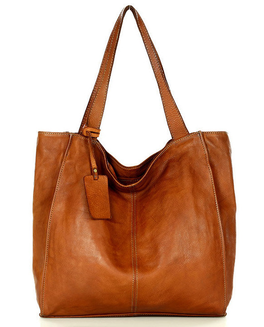torby na ramię Duża torebka miejski shopper bag skóra naturalna brąz camel