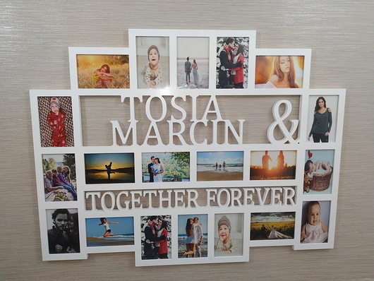 ramki na zdjęcia Multirama ramka na zdjęcia z napisem  imiona Forever Together 20 zdj 15x10