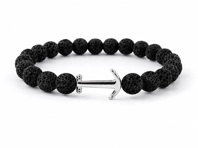 biżuteria męska Bransoletka męska STONE ANCHOR-lawa wulkaniczna
