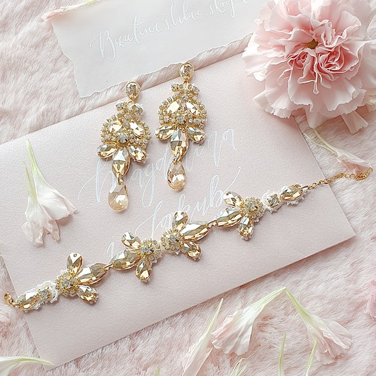 Biżuteria ślubna Komplet ślubny Perfect Glam Maxi - Gold
