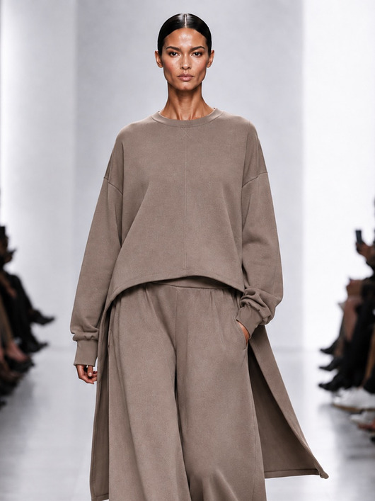 tuniki damskie Bluza cappuccino oversize YY700400