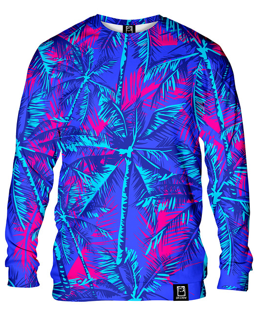bluzy męskie Bluza Bez Kaptura Męska DR.CROW Neon Palms