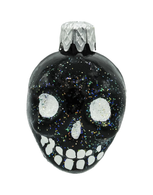 ozdoby choinkowe Bombka choinkowa: Czaszka z brokatowymi oczami: biała