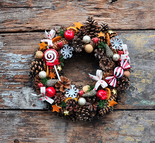 wianki bożonarodzeniowe Świąteczny wianek naturalny