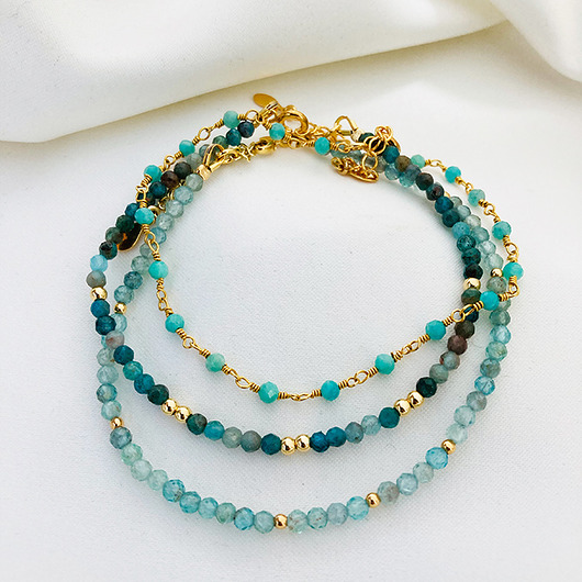 bransoletki z kamieni naturalnych Trzy Oblicza - Bransoletki z kamieni , komplet TURKUS