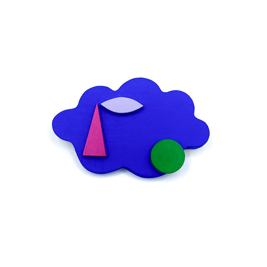 broszki Broszka drewniana - Kobaltowa Chmurka