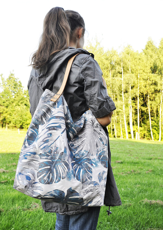 Torba tote XXL - print, monstera PRACOWNIA 166