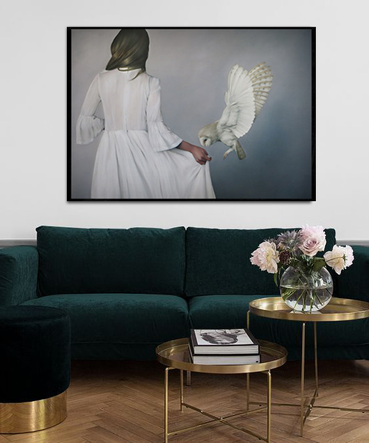 Kobieta z sową - OBRAZ LUB PLAKAT Lucci Design