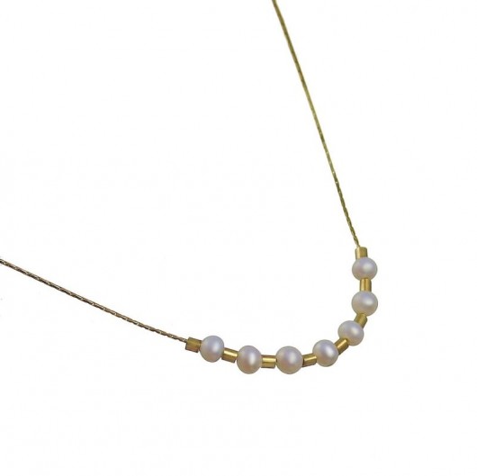 POPLAVSKY Naszyjnik GOLD PEARLS ZŁOTO PERŁY POPLAVSKY