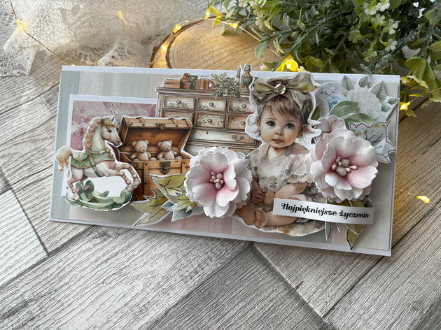 kartki scrapbooking Kartka na Pierwsze Urodzinki
