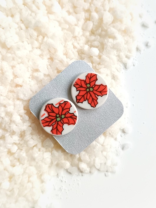 kolczyki ceramiczne Kolczyki ceramiczne w gwiazdy betlejemskie