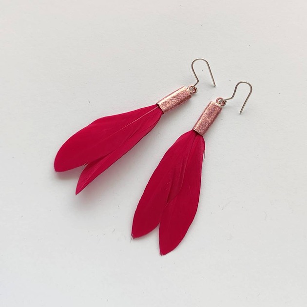 kolczyki z piórami PIÓRKO kolczyki