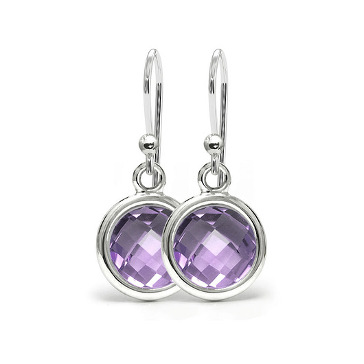 kolczyki srebrne Aura - Srebrne kolczyki z ametystem