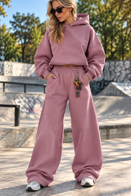 komplety damskie Zestaw - Dres Boxy&Baggy Brudny Róż