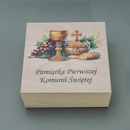 komunia - pozostałe Eleganckie Pudełko na Różaniec z Twoją Dedykacją I Komunia Św.