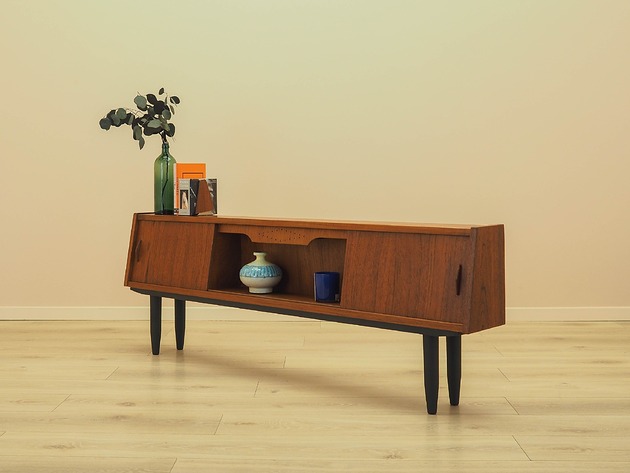 komody Sideboard tekowy z podświetleniem, duński, lata 60.