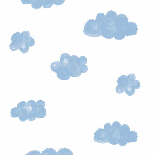 obrazy i plakaty do pokoju dziecięcego Tapeta dla dzieci Chmurki (Clouds in Blue)