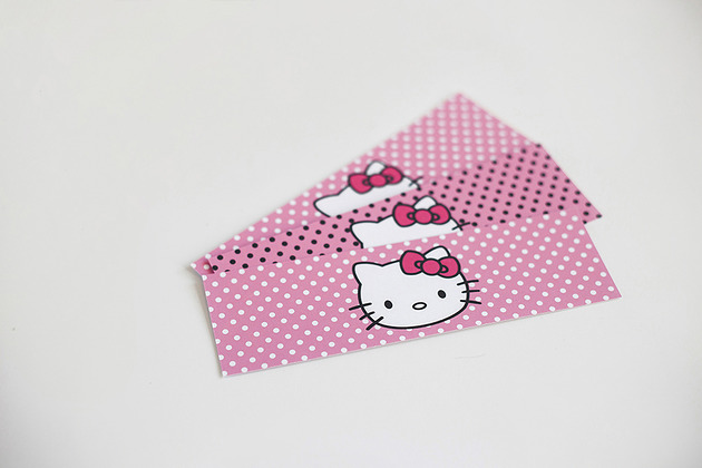 Etykietki na butelki HELLO KITTY 3 szt WOW party