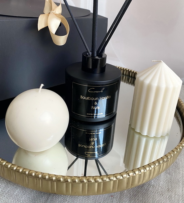 świeczniki i świece Zestaw prezentowy świece ekologiczne sojowe dekoracyjne "Luxurious Pleasure"