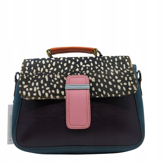 torby na ramię Torebka damska klasyczna skórzana z rączką regulowany pasek OLIVKA