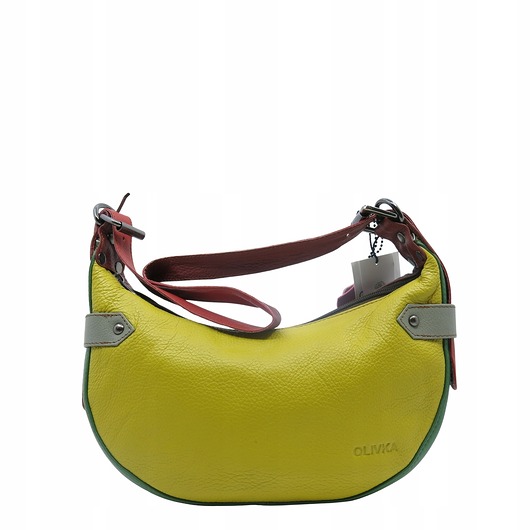 torby na ramię Torebka damska skórzana na ramię modna regulowany pasek zero waste OLIVKA