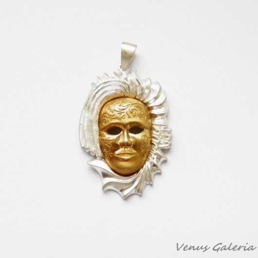 Maska Wenecka VI - wisiorek srebrny VENUS GALERIA