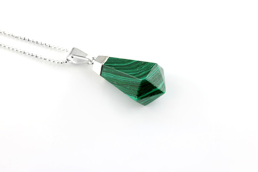 Colare Wahadło Malachit srebro Brazi Druse Jewelry