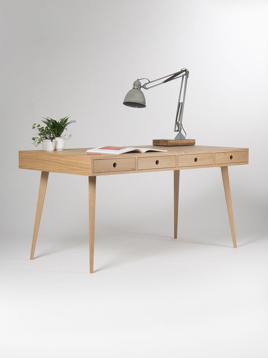 biurka Duże biurko z 4 szufladami, mid century, 160x75