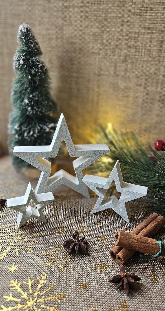 dekoracje świąteczne Rękodzieło-Zestaw trzech gwiazd Boże Narodzenie.