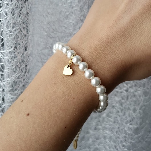 bransoletki z kamieni naturalnych Bransoletka z zawieszką perły Luxury Me