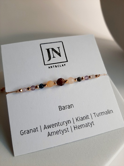 bransoletki z kamieni naturalnych Bransoletka zodiakalna Baran