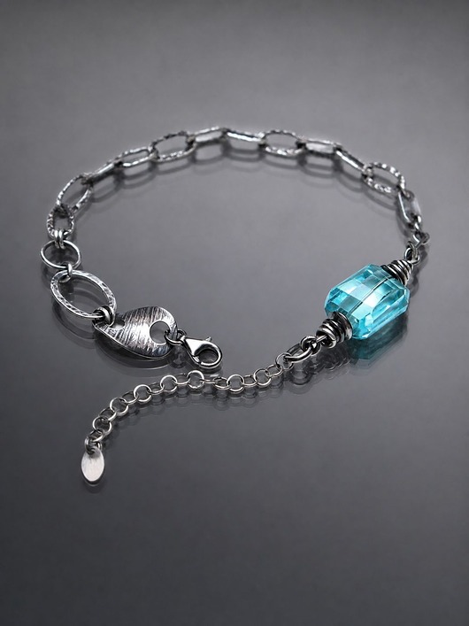 bransoletki wire wrapping Sztabka /blue sky /- bransoletka
