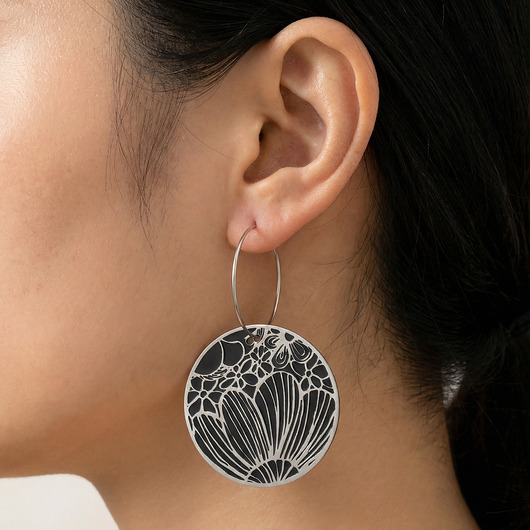 kolczyki - inne Duże kwiatowe kolczyki koła