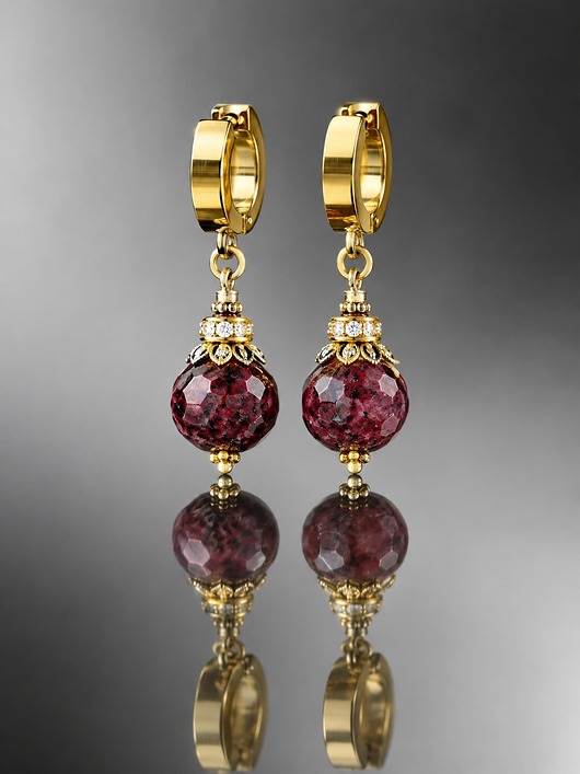kolczyki z kamieniami Alloys Collection - Burgundy vol. 2 - kolczyki /02.11.25/