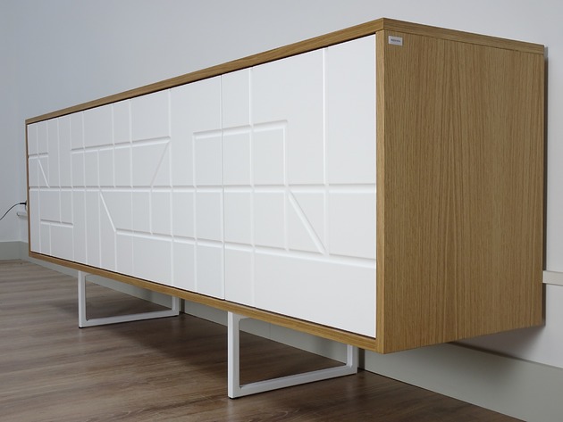 Komoda ABATO Tetris fornir dąb + Biały B2design