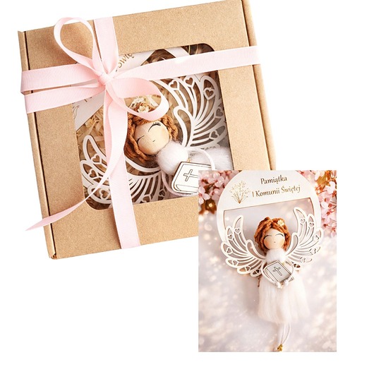 komunia - pozostałe Aniołek- Zawieszka bombka Świąteczna Na Choinkę - gotowy mały prezent