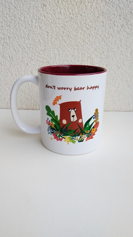 don't worry bear happy / kubek z misiem 330ml MUKI design