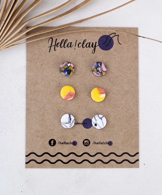 Minikolczyki 3pack Hellaclay