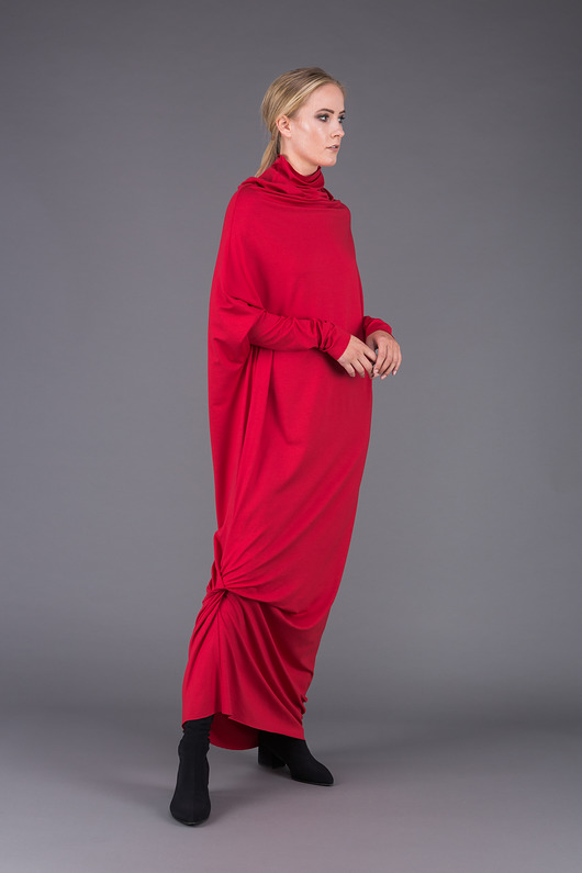 mia red side knot dressi pudu